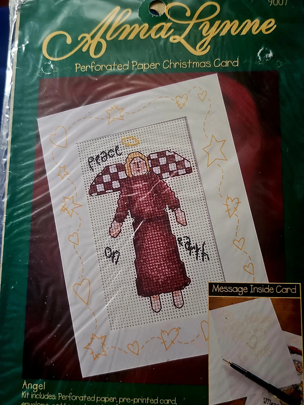 Alma Lynne Red Angel Christmas Card Cross Stitch Kit - Great Handcrafted Gift